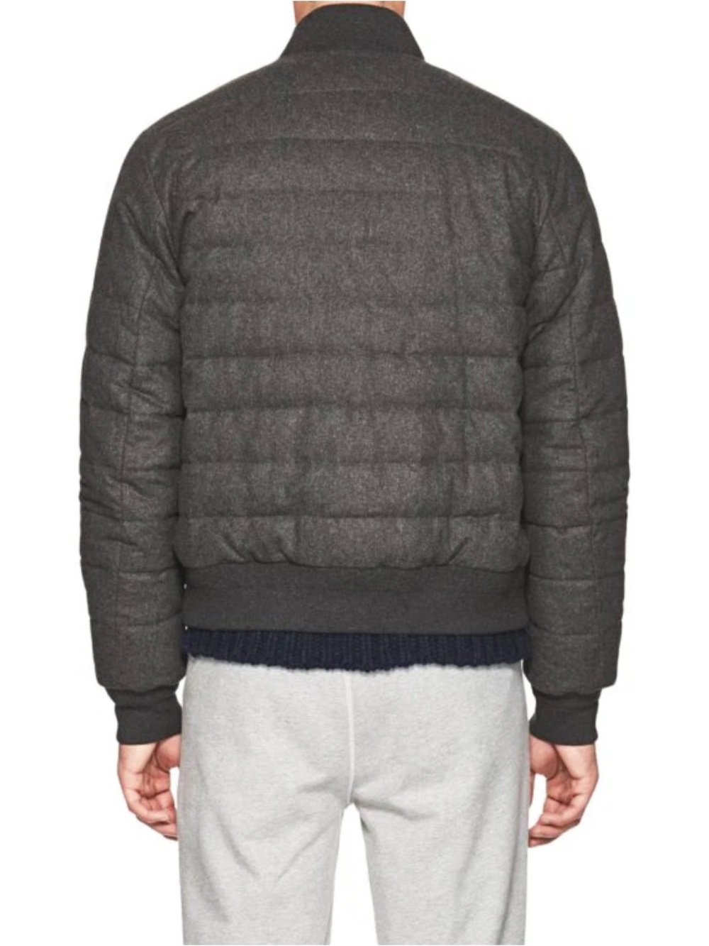 Ralph Lauren Purple Label Charcoal Gray Quilted Puffer Jacket